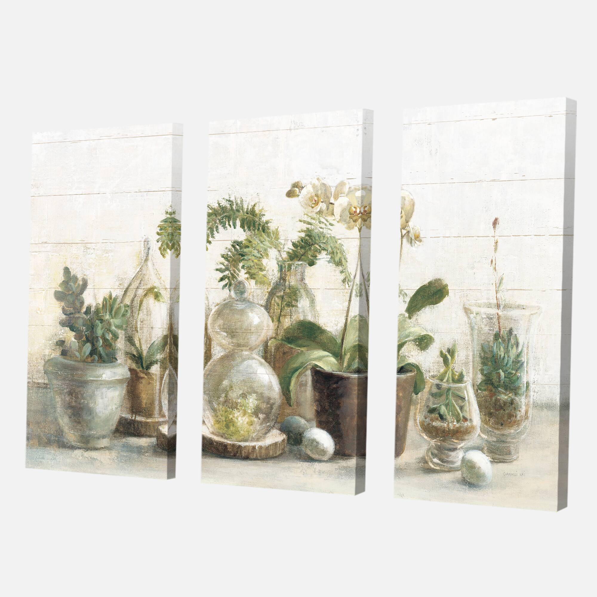 Designart - Greenhouse Orchids - Floral Cottage Canvas Artwork